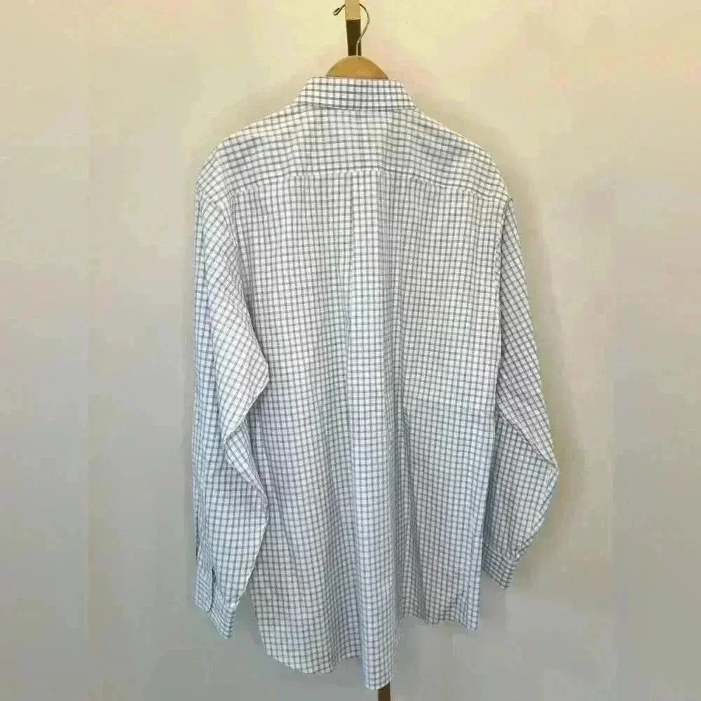 Men's Jos. A. Bank Lavender / Grey Checkered Dress Shirt 17.5 Long Sleeve - Picture 8 of 8